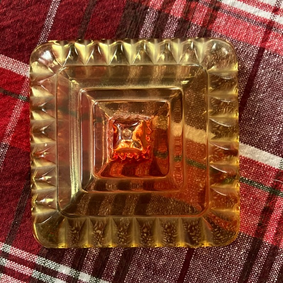Vintage Amber and Red Glass Candy Dish - Picture 4 of 6